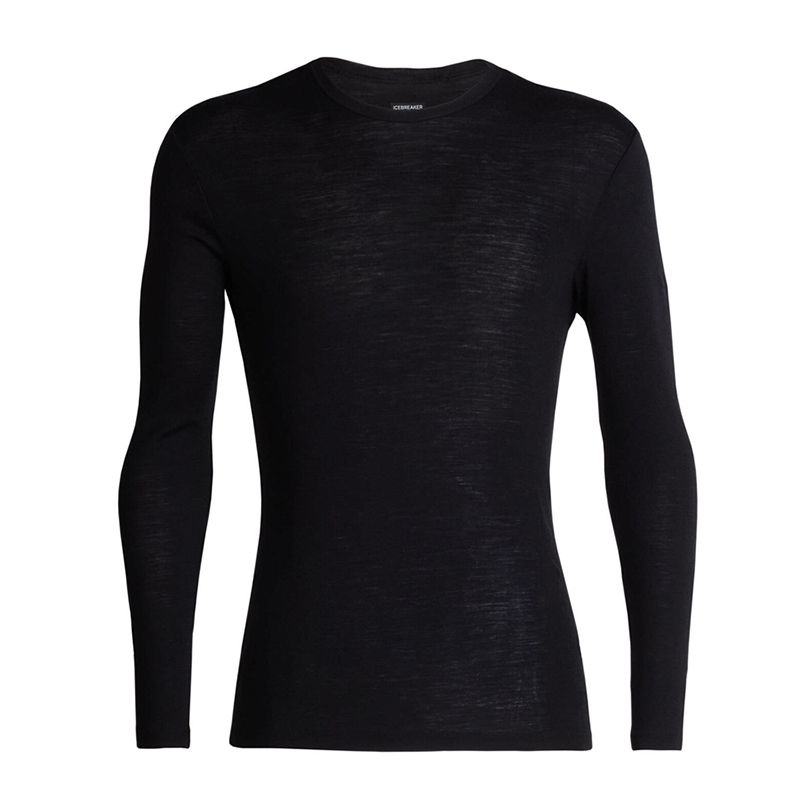 Icebreaker Merino 175 Everyday Long Sleeve Crewe Thermal Top > 104483001BLK