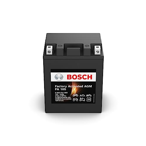 Bosch 0986FA1050 akumulator motocyklowy 12 Ah 200 A technologia żelowa, akumulator rozruchowy w jakości oryginalnego wyposażenia, odporny na cykle przechowywania, nie wymaga konserwacji, czarny
