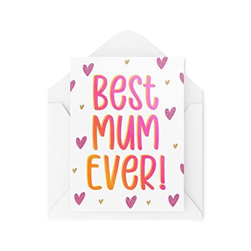 Tongue in Peach Śmieszne kartki na Dzień Matki | Dla niej rodzica miłość mumia banter mama | Best Ever | Love Joke Silly Son Daughter uroczy cytat | CBH896 TIP_CARDS_CBH896