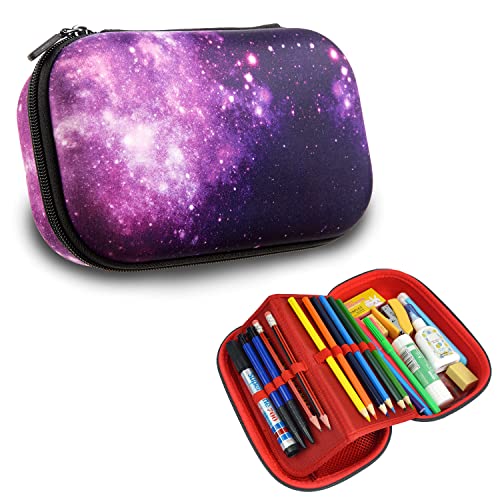 ZIPIT Colorz Piórnik, mieści do 60 długopisów, trwały pojemnik do przechowywania przyborów szkolnych i biurowych, bezpieczne zamknięcie na zamek błyskawiczny (Galaxy)
