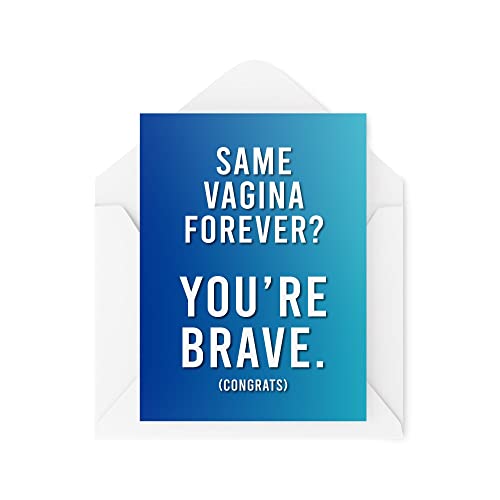 Tongue in Peach Śmieszne karty zaręczynowe wesele miłość sama pochwa na zawsze odważne gratulacje pozdrowienie dowcipny humor śmiech banter żart zabawa CBH70 TIP_CARD_CBH70