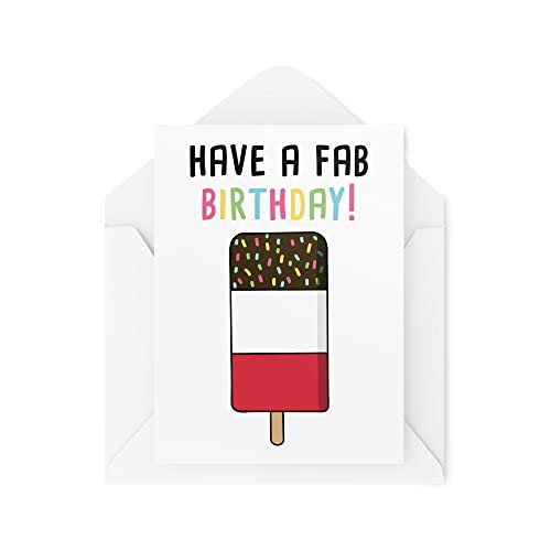 Tongue in Peach Zabawne kartki | 'Have A Fab' kartka urodzinowa | dla niej prezent urodzinowy baner nowość uroczy bratanka córka siostrzenica koledza lody lilia | CBH589 TIP_CARDS_CBH589