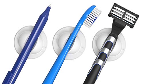 Schneider Klick-Fix Uniwersalny uchwyt (samoprzylepny uchwyt na szczoteczki do zębów, golarki, kabel, długopisy i wiele innych, zestaw 5 sztuk, biały