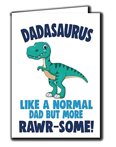Cheeky Chops Urocza kartka na Dzień Ojca z dinozaurem - kartka urodzinowa taty Daddasarus F143 F143