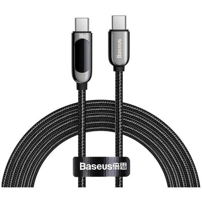 Baseus Display Fast Charging Kabel Type-C USB-C 5A 100W z wyświetlaczem Power Delivery Quick Charge 4.0 2m CATSK-C01