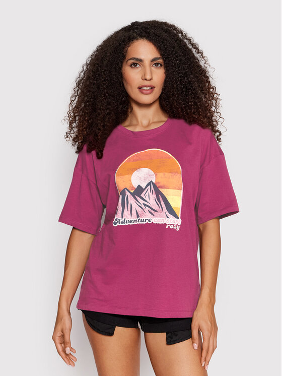 Roxy T-Shirt Start Adventures ERJZT05390 Fioletowy Relaxed Fit