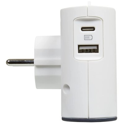 Legrand Rozgałęziacz podwójny 2XP+USB biało-czarny