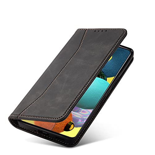 Etui na telefon kompatybilne z Samsung S20 FE, skórzane etui portfelowe ze skóry PU, magnetyczne zamknięcie etui z klapką na telefon Samsung S20/PLUS/FE A51 5G etui z klapką (czarne)