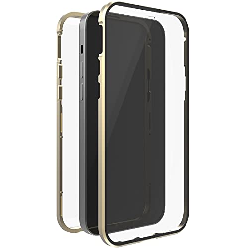 White Diamonds - Etui 360 stopni Glass Case pasuje do Apple iPhone 13 Pro I etui na telefon komórkowy, przezroczyste, zamknięcie na magnes (przezroczyste ze złotą ramką)