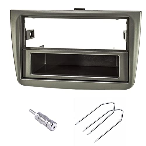 Sound-way Zestaw montażowy radia samochodowego z pojedynczym / podwójnym DIN, rama przednia 1/2 DIN, adapter do anteny, adapter do anteny, przyciski zwalniające, kompatybilne z Alfa Romeo Mito