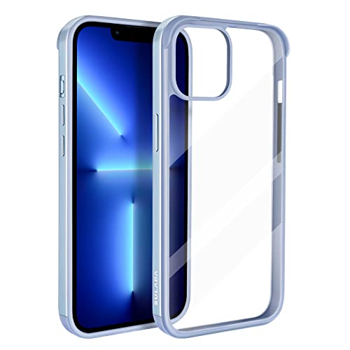 ASOBEAGE Etui na telefon komórkowy & Cover przezroczyste etui na telefon komórkowy ze szkła nano, odporne na odciski palców, cienkie i nie żółknie, do iPhone 13 (jasnoniebieskie)