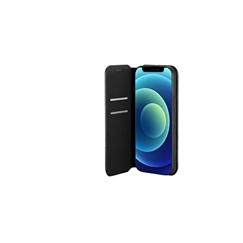 Czarne etui portfelowe kompatybilne z iPhone 12/12 Pro - etui z klapką - etui z klapką - etui z przechowywaniem na karty - pełna ochrona przed wstrząsami