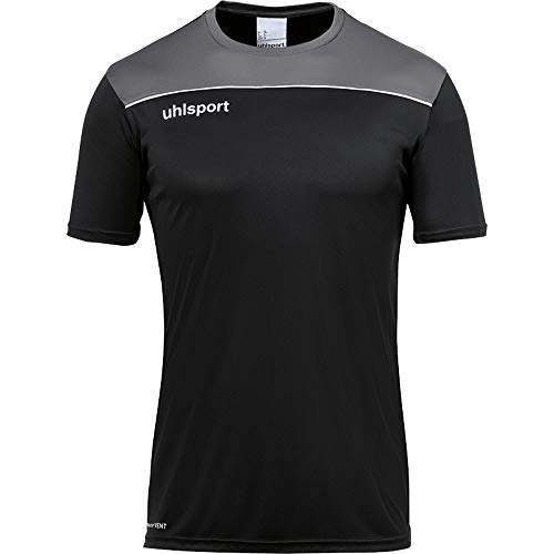 uhlsport Męska koszulka otwarta 23 Poly koszulka piłkarska odzież treningowa, czarna/antracyt/limonkowy anioł, XL