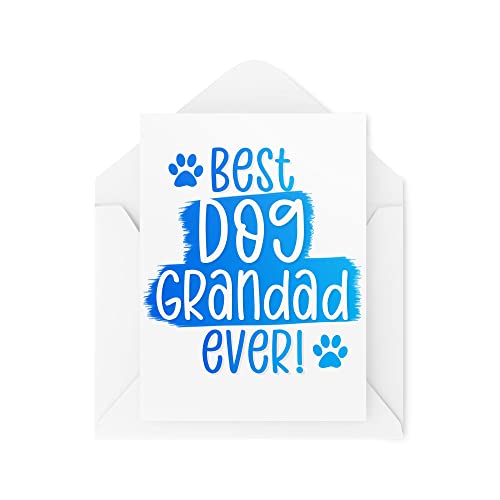 Tongue in Peach Śmieszne karty od psa | 'Best Dog Grandad Ever' kartka dla taty dziadków nowość banter urodziny dzień ojca szczeniak uroczy | CBH910