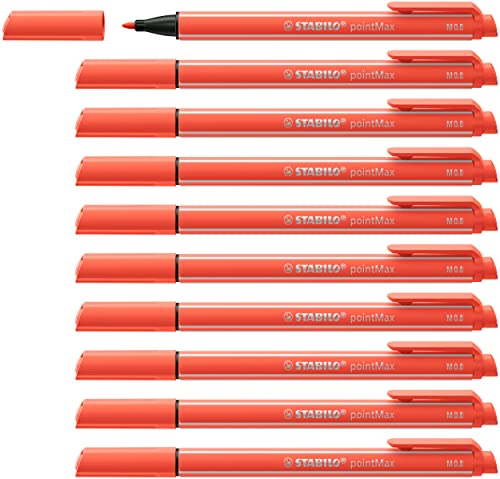 STABILO pointMax Corall Red długopis z nylonową końcówką, 10 sztuk