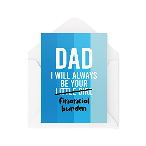 Tongue in Peach Śmieszne kartki z tatą | 'I Will Always Be Your Financial Burd' | 'For Him Father Daughter' żart na Dzień Ojca prezent urodzinowy taty | CBH596 TIP_CARDS_CBH596