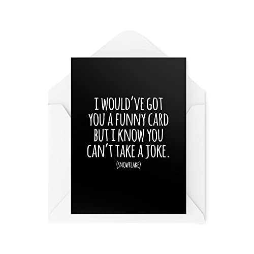 Tongue in Peach Śmieszne kartki urodzinowe | Banter Joke Colleague Friends Jokes | I Would've Got You But You Can't Take A Joke płatek śniegu | nowość | CBH839 TIP_CARDS_CBH839