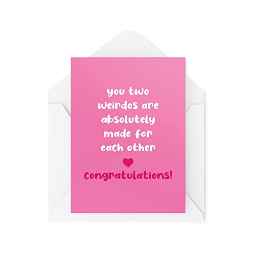 Tongue in Peach Śmieszne karty zaręczynowe | 'Engaged Banter' Proposal Friends Jokeses' | 'You Two Weirdos Are Absolutely Made For Eachother' | Gratulacje CBH861 TIP_CARDS_CBH861