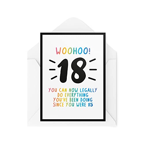 Tongue in Peach Śmieszne karty na 18. urodziny | Karta You Can Now Legally Do Things | Dla niego Jej Banter Żart Nowość 18 Nastolatek Przyjaciel Son Córka | CBH621 TIP_CARDS_CBH621