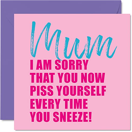 Stuff4 Zabawna kartka urodzinowa dla mamy - I Am Sorry - niegrzeczna kartka na Dzień Matki dla mamy kartki urodzinowe prezenty, 145 mm x 145 mm żart humor kartki z życzeniami na Dzień Matki dla mamy