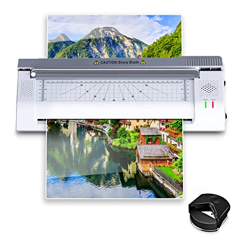 CYEJ Laminator A3 A4, 3 w 1, ABS i funkcja cichego działania, łącznie z 16 laminowaną folią, nadaje się do biura domowego i szkoły, CYEJDE-381GS, biały