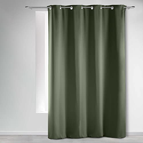 miękka wewnętrzna zasłona z oczkami 135 X 240 cm zaciemniająca jednokolorowa okultystyczna Khaki