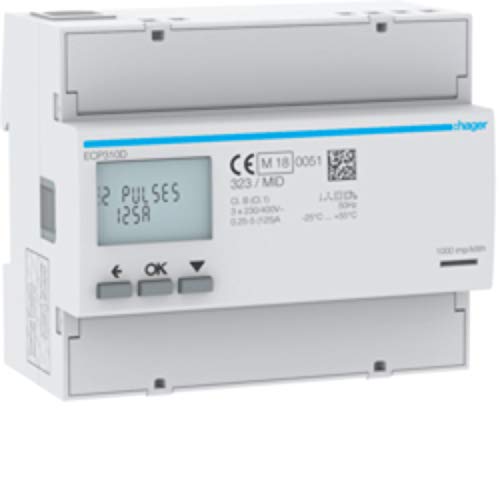 HAGER polo Licznik energii elektrycznej 3-f 125A 6M wyjście imp. MID agardio.measure ECP310D ECP310D