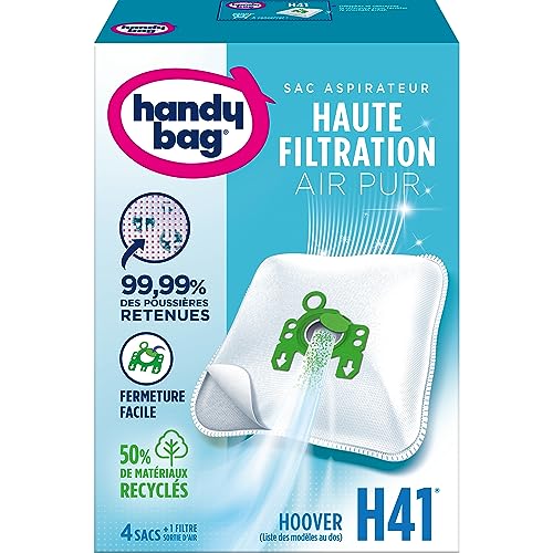 Melitta Handy Bag - H41 - Zestaw 3 x 4 worków do odkurzacza Hoover, zamknięcie hermetyczne, filtr antyalergiczny, filtr silnika