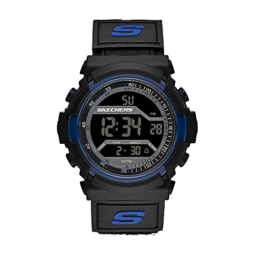 Skechers Skechers Zegarki męskie FLOURNOY, rozmiar koperty 53 mm, cyfrowy mechanizm zegarowy, pasek nylonowy, niebieski, Pasek