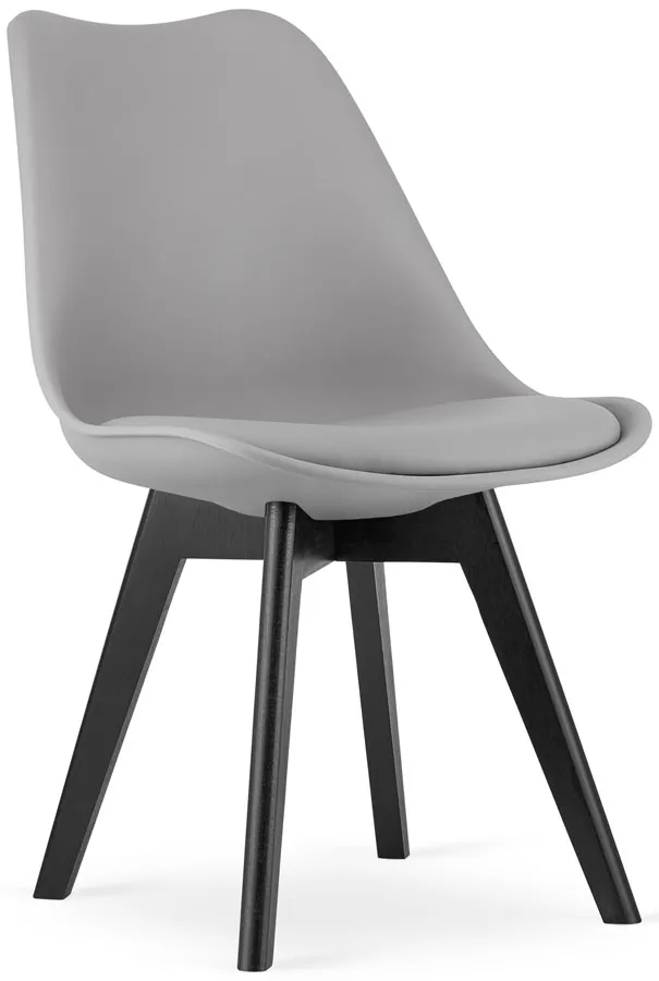 Komplet szarych ergonomicznych krzeseł z czarnymi nogami 4 szt. Z8-K66