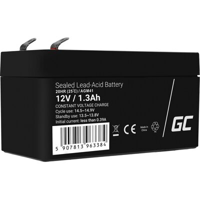 Green Cell Akumulator bezobsługowy AGM VRLA 12V 1.3Ah do systemów alarmowych i zabawek AGM41
