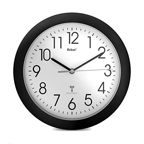 Mebus 52450 wireless wall clock black 52450