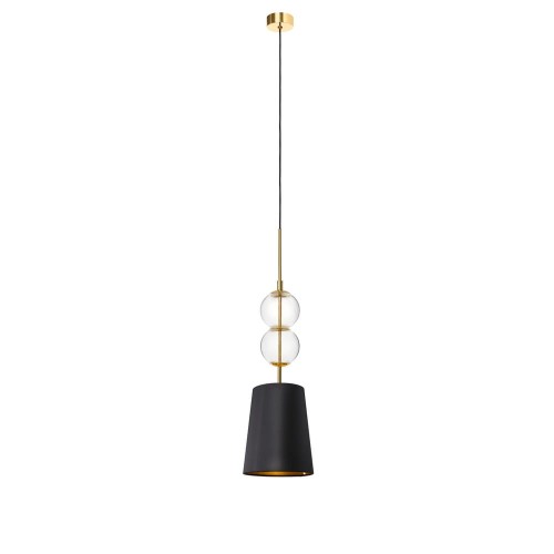 Kaspa Czarna lampa wisząca COCO 11106102 abażurowy zwis nad stół
