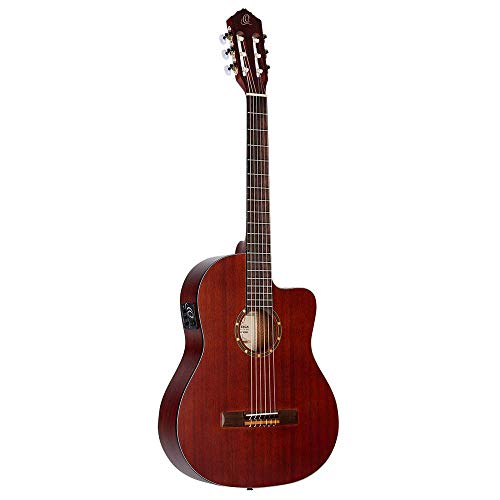 Ortega Guitars Thinline gitara koncertowa elektroakustyczna - Family Series - Slim Neck - w zestawie Gigbag - mahoń (RCE125MMSN)
