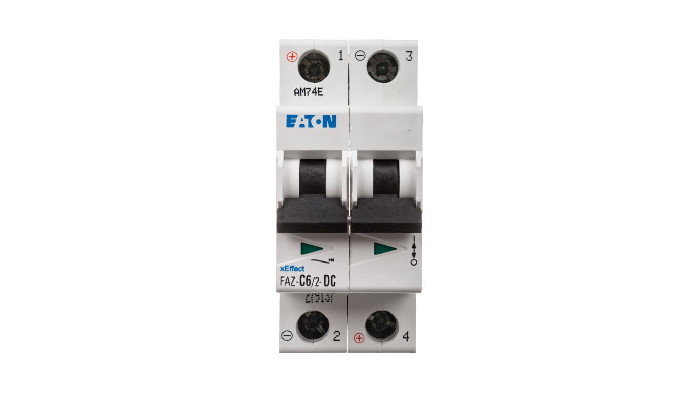 Eaton Wyłącznik nadprądowy dwubiegunowy C 6A AC/DC FAZ-C6/2-279137