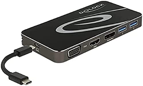 Delock USB Type-C 3.2 docking station black 4K HDMI + VGA USB hub and PD 3.0