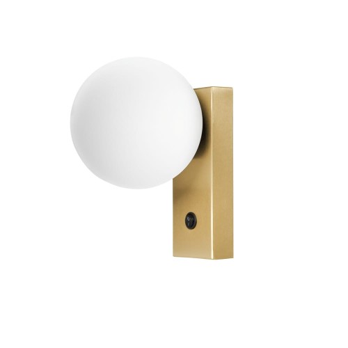 Kaspa Loftowa lampa ścienna GIGI 50905105 okrągły kinkiet biały mosiądz