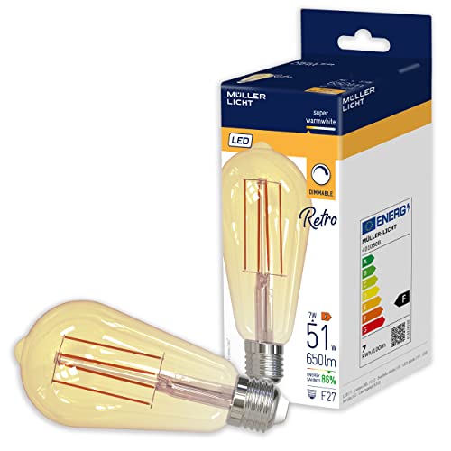 Müller LICHT E27 7W żarówka rustykalna LED złota