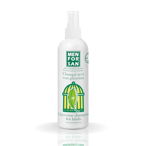 MENFORSAN Szampon rozjaśniający pióra z gliceryną | Oczyszcza i rozjaśnia | Naturalny spray | Czyste i miękkie upierzenie | 125 ml