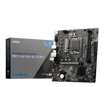 MSI Płyta PRO H610M-B DDR4 /H610/DDR4/SATA3/M.2/USB3.0/BT/PCIe4.0/s.1700/mATX PRO H610M-B DDR4
