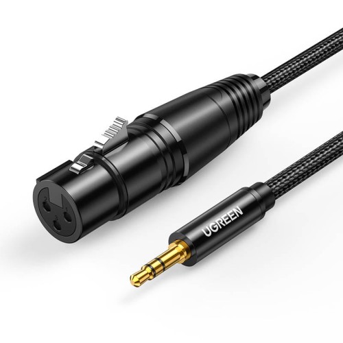 UGREEN AV182 Kabel XLR żeński do jack 3.5 męski 2m czarny)