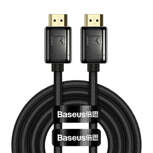 Baseus Kabel HDMI 2.1 High Definition Series 8K 60Hz 3D HDR 48Gbps 1m czarny) WKGQ000001