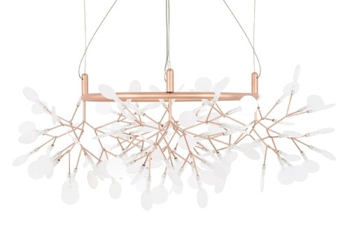 KING HOME Lampa wisząca FLORA 80 miedziana - LED, metal