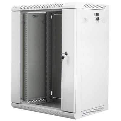 Lanberg Szafa instalacyjna wisząca 19'' 15U 600X450mm szara (drzwi szklane) (SPL1OKS00270 [5005408])