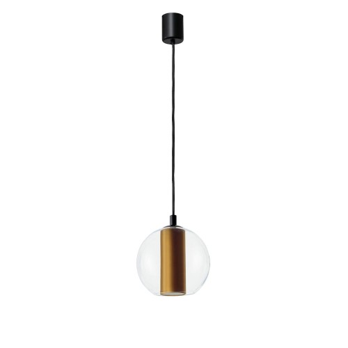 Kaspa Szklana lampa wisząca MERIDA 11090105 salonowa przezroczysta złota