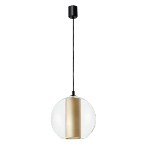 Kaspa Szampańska lampa szklana MERIDA 11098107 abażurowy zwis do sypialni