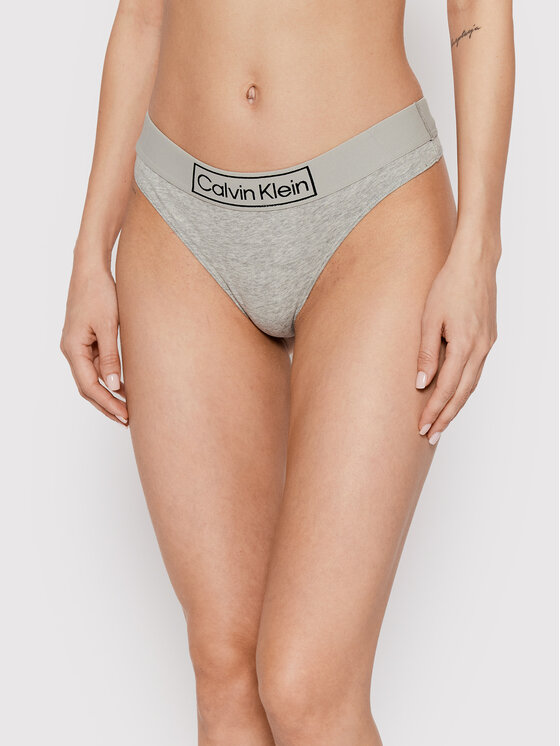 Calvin Klein Underwear Stringi 000QF6774E Szary