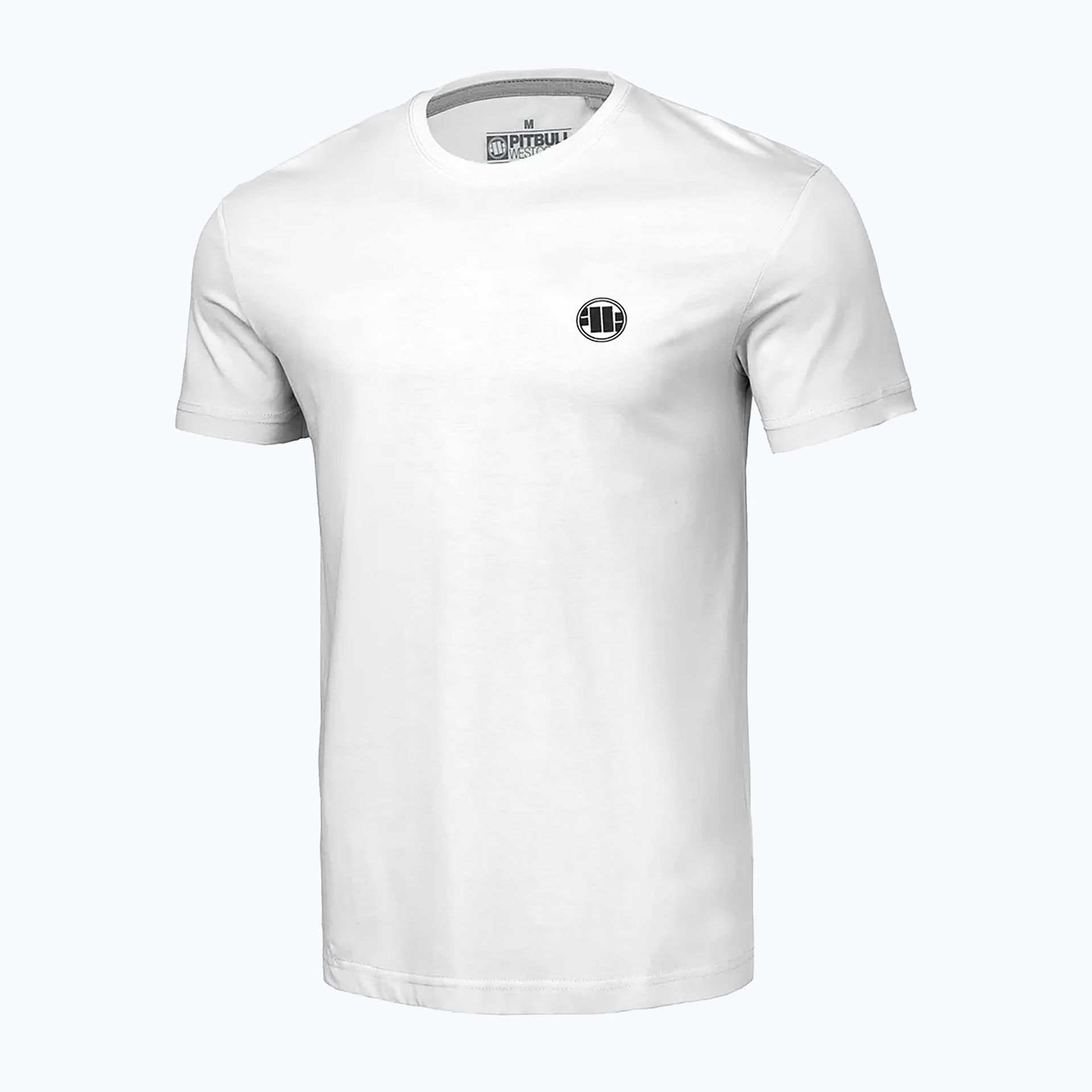 Koszulki sportowe męskie - Pit Bull West Coast Koszulka męska Pit Bull Small Logo 140 GSM biała 212018000101 - grafika 1