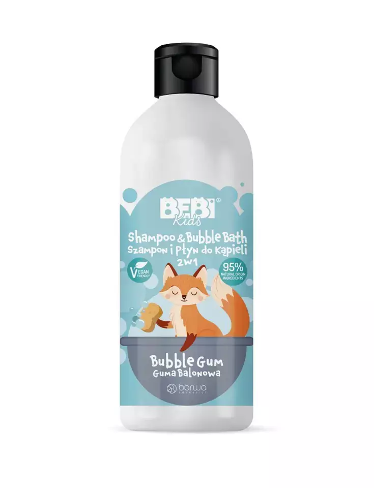 BARWA Bebi Kids Shampoo & Bubble Bath 2w1 Bubble Gum 500ml