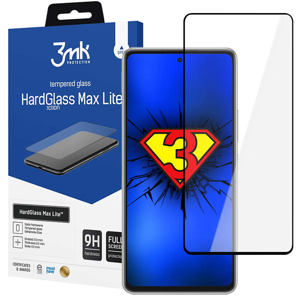 3MK Szkło hartowane HardGlass Max Lite do Samsung Galaxy A53 5G Black 13682X1